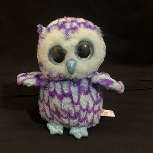 Ty Beanie Boos Oscar Blue Purple Owl Plush 6”